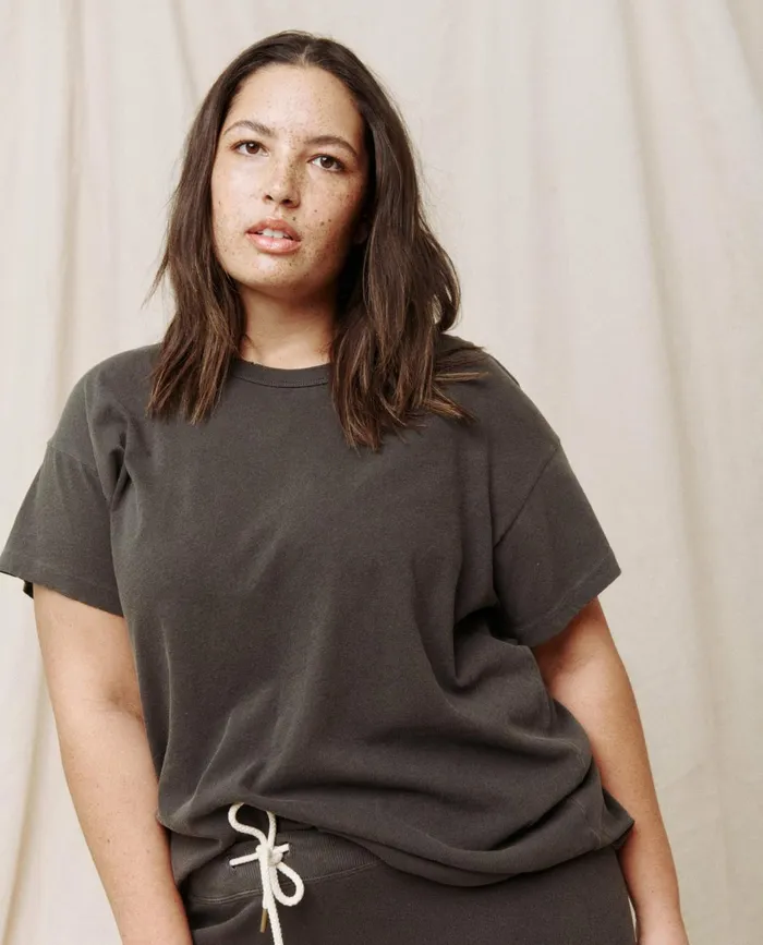 Tees Women The Great The Boxy Crew Washed Black Tees Women The Great The Boxy Crew Washed Black