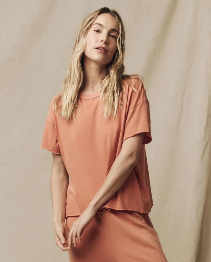 Tees Women The Great The Crop Tee Solid Sun Dried Orange
