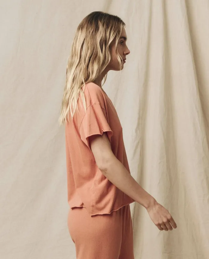 Tees Women The Great The Crop Tee Solid Sun Dried Orange Tees Women The Great The Crop Tee Solid Sun Dried Orange
