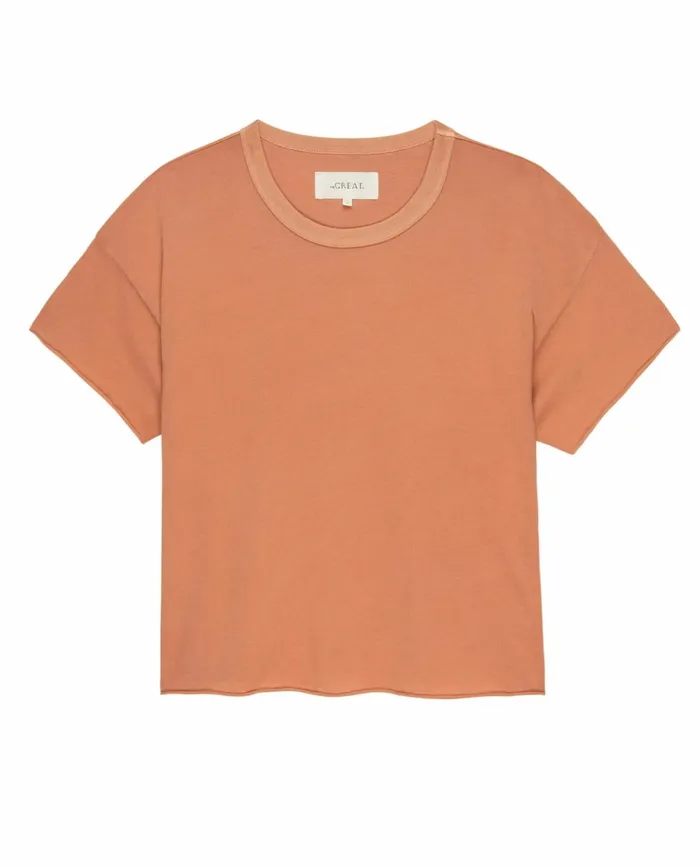 Tees Women The Great The Crop Tee Solid Sun Dried Orange Tees Women The Great The Crop Tee Solid Sun Dried Orange