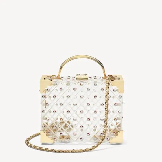The Trunk Gold Crystals and Diamond Cut Transparent Acrylic Women Aspinal Of London Bridal The Trunk Gold Crystals and Diamond Cut Transparent Acrylic Women Aspinal Of London Bridal
