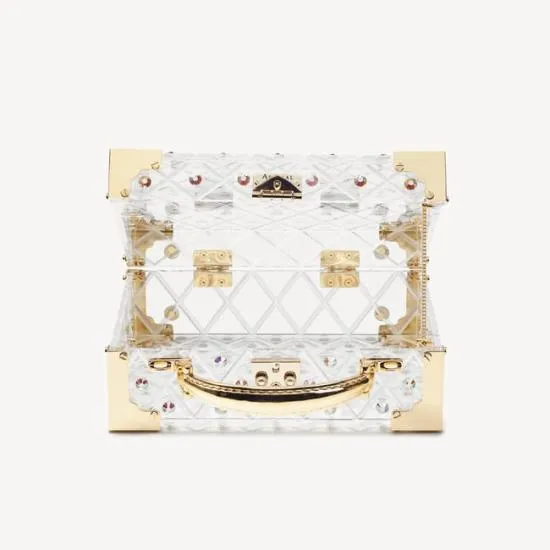 The Trunk Gold Crystals and Diamond Cut Transparent Acrylic Women Aspinal Of London Bridal