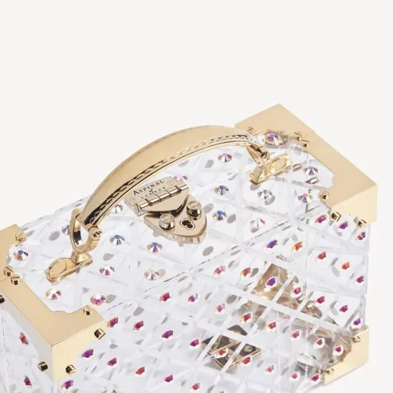 The Trunk Gold Crystals and Diamond Cut Transparent Acrylic Women Aspinal Of London Bridal