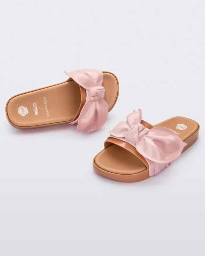 Tie Beach Beigepink Women Melissa Slides