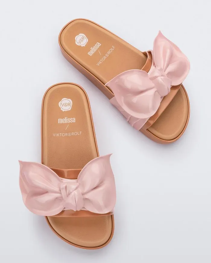 Tie Beach Beigepink Women Melissa Slides