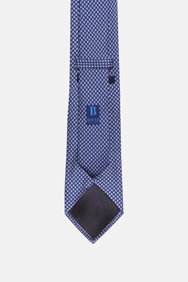 Ties Men Boggi Milano Micro Pattern Silk Tie Blue Ties Men Boggi Milano Micro Pattern Silk Tie Blue