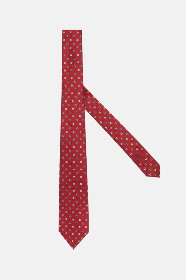 Ties Men Boggi Milano Micro Patterned Silk Tie Burgundy