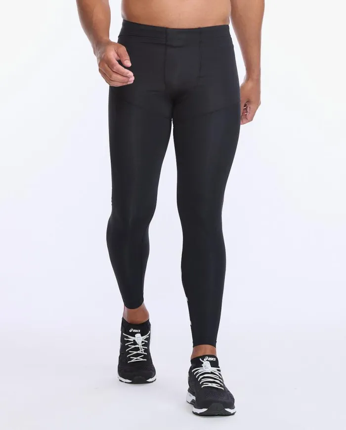 Tights Mens 2XU Aero Vent Compression Tights Blacksilver Reflective