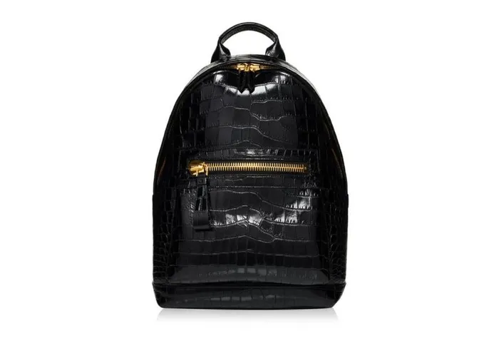 TOM FORD Backpacks Men PRINTED ALLIGATOR BUCKLEY BACKPACK Black
