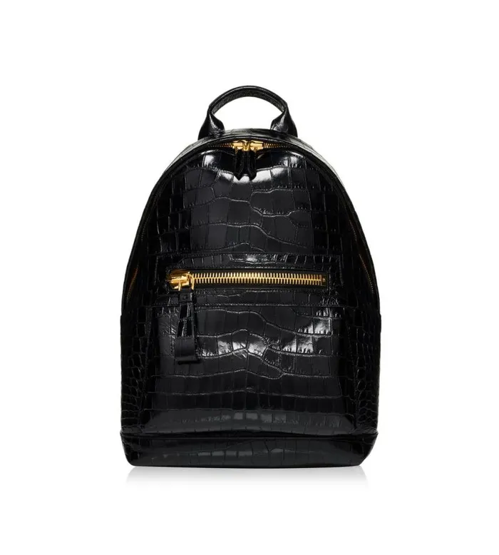 TOM FORD Backpacks Men PRINTED ALLIGATOR BUCKLEY BACKPACK Black TOM FORD Backpacks Men PRINTED ALLIGATOR BUCKLEY BACKPACK Black