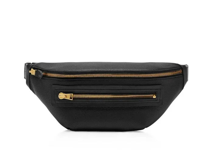 TOM FORD Belt Bags Men GRAIN LEATHER BUCKLEY BELT BAG Black