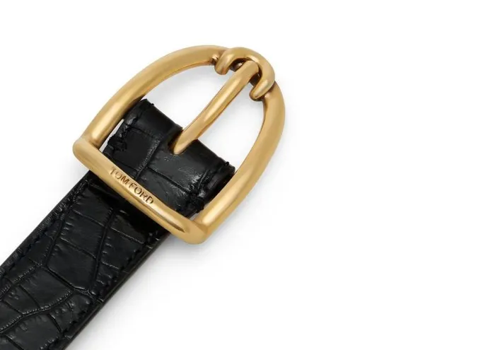 TOM FORD Belts Men PRINTED ALLIGATOR ANGLED BUCKLE BELT TOM FORD Belts Men PRINTED ALLIGATOR ANGLED BUCKLE BELT