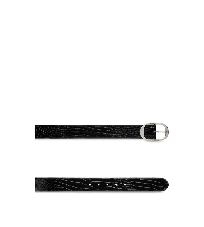 TOM FORD Belts Men PRINTED ALLIGATOR OVAL BELT Black TOM FORD Belts Men PRINTED ALLIGATOR OVAL BELT Black