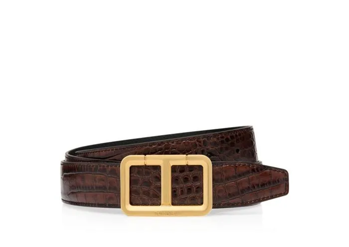 TOM FORD Belts Men PRINTED ALLIGATOR SCORED T BELT