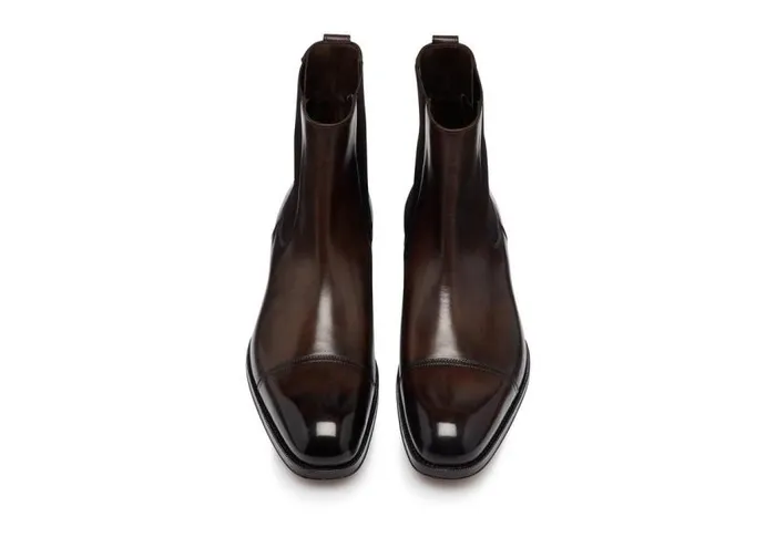 TOM FORD Boots Men BURNISHED LEATHER EDGAR CHELSEA BOOT Ebony TOM FORD Boots Men BURNISHED LEATHER EDGAR CHELSEA BOOT Ebony