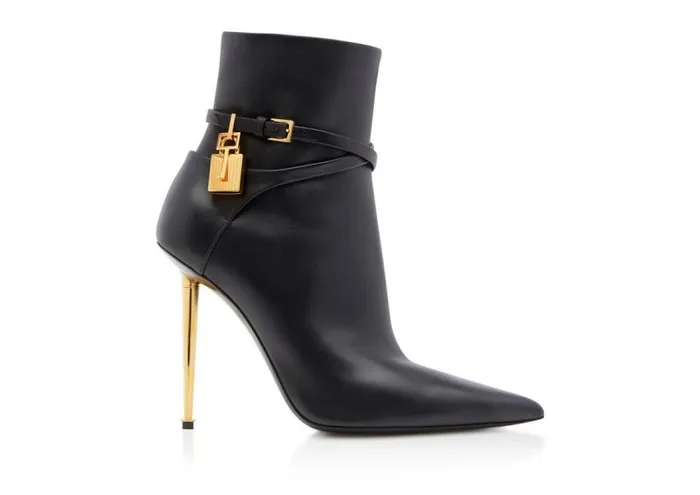 TOM FORD Boots Women LEATHER PADLOCK ANKLE BOOT Black