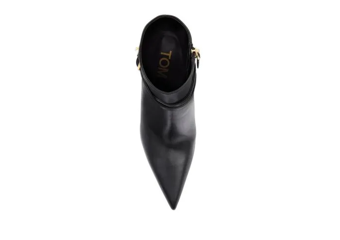 TOM FORD Boots Women LEATHER PADLOCK ANKLE BOOT Black