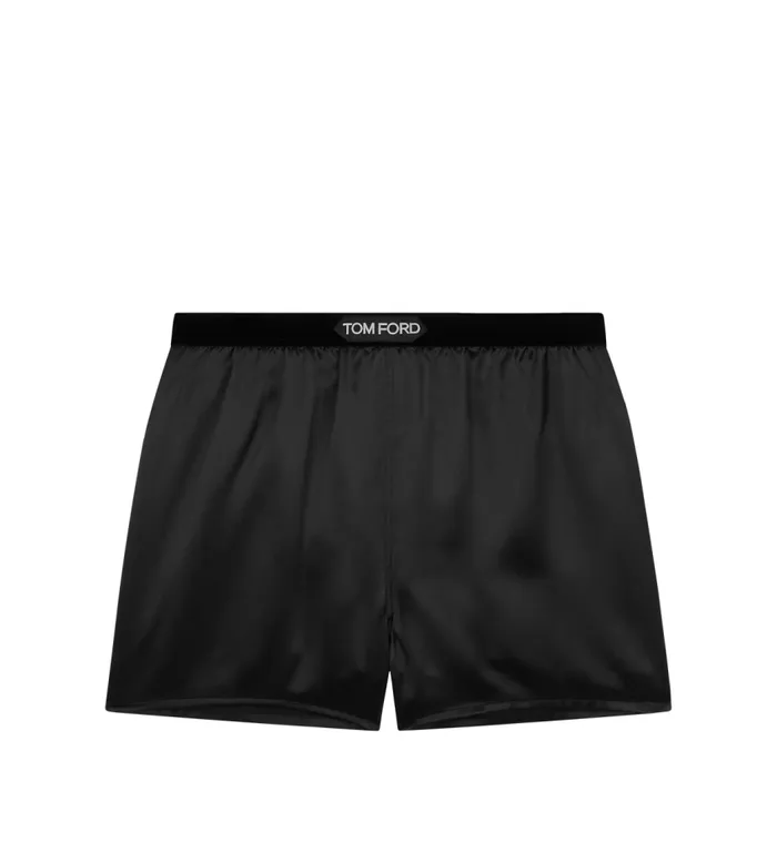 TOM FORD Bottoms Women STRETCH SILK SATIN BOXER SHORTS Black