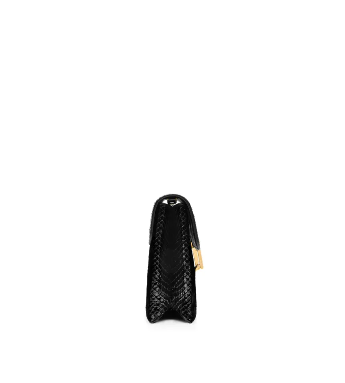 TOM FORD Clutches Women STAMPED PYTHON LEATHER MONARCH MEDIUM SHOULDER BAG Black TOM FORD Clutches Women STAMPED PYTHON LEATHER MONARCH MEDIUM SHOULDER BAG Black