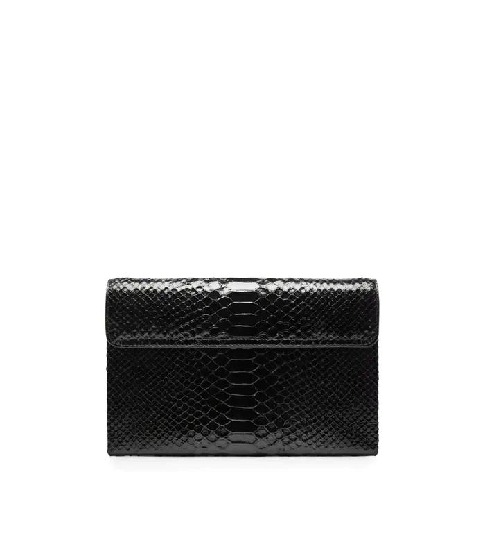TOM FORD Clutches Women STAMPED PYTHON LEATHER MONARCH MEDIUM SHOULDER BAG Black TOM FORD Clutches Women STAMPED PYTHON LEATHER MONARCH MEDIUM SHOULDER BAG Black
