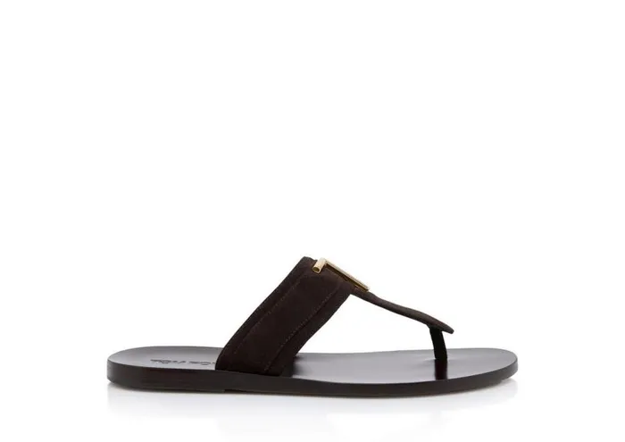 TOM FORD Espadrilles and Sandals Men SUEDE BRIGHTON SANDAL Brown