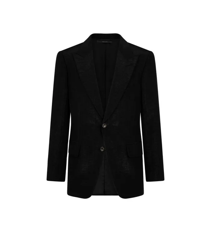 TOM FORD Jackets Men METALLIC SLUB MOIRE SHELTON JACKET Black