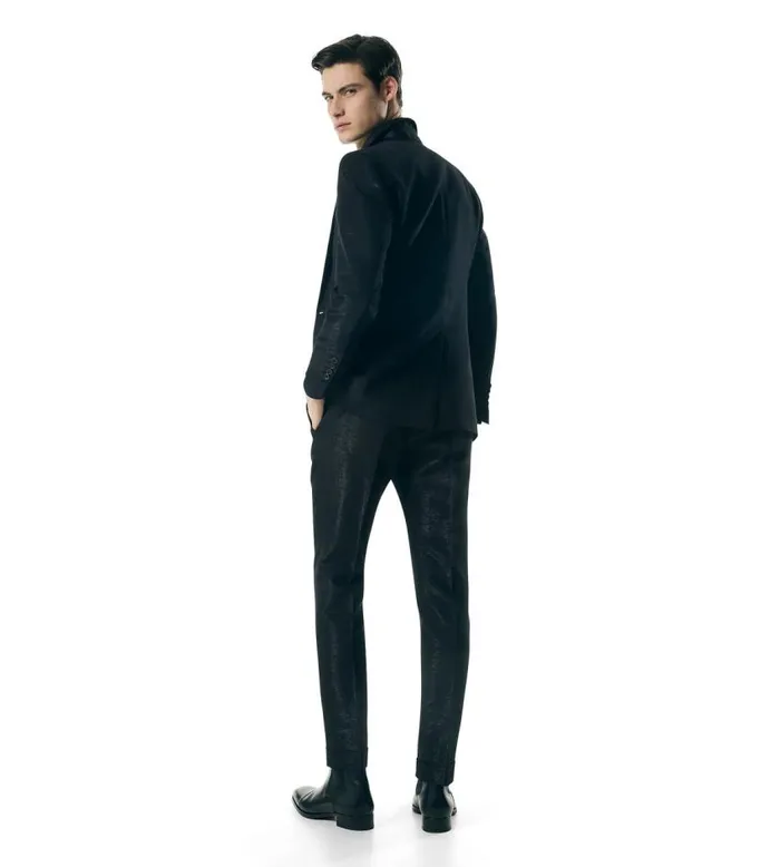 TOM FORD Jackets Men METALLIC SLUB MOIRE SHELTON JACKET Black TOM FORD Jackets Men METALLIC SLUB MOIRE SHELTON JACKET Black