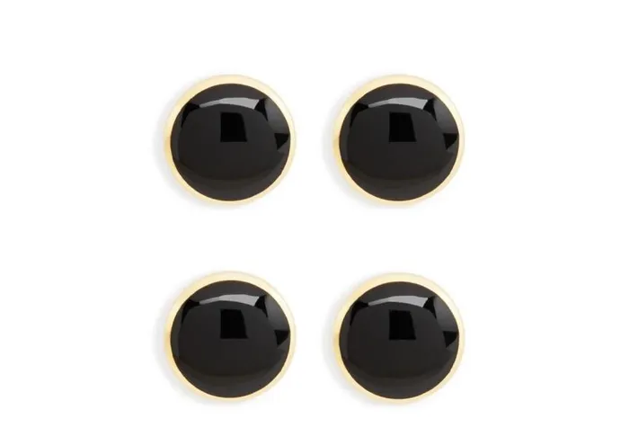 TOM FORD Jewelry Men ONYX ROUND STUDS Goldonyx