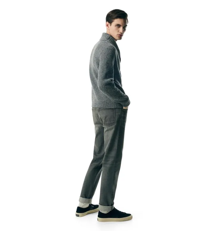 TOM FORD Knitwear Men CASHMERE SHAWL COLLAR CARDIGAN Grey TOM FORD Knitwear Men CASHMERE SHAWL COLLAR CARDIGAN Grey