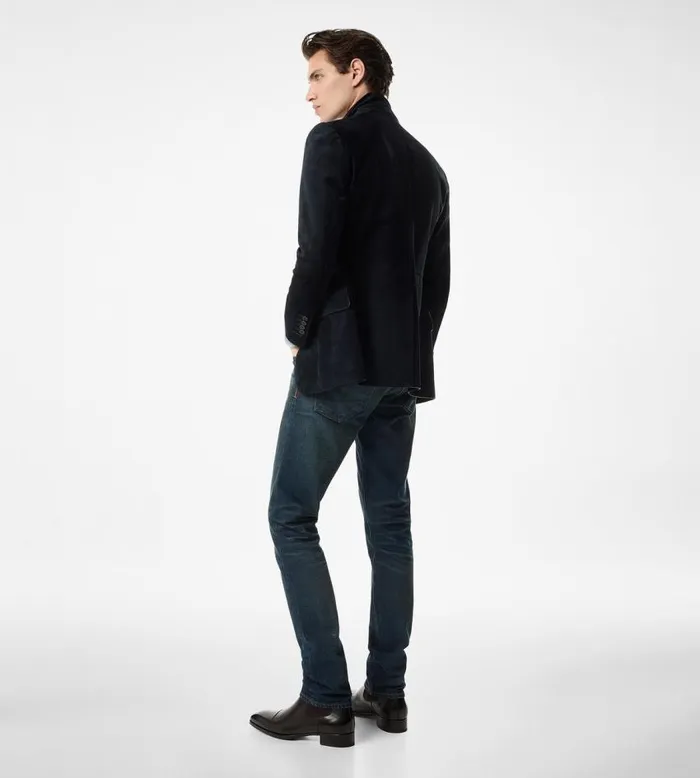 TOM FORD Outerwear Men CASHMERE SUEDE SARTORIAL BLAZER Navy TOM FORD Outerwear Men CASHMERE SUEDE SARTORIAL BLAZER Navy