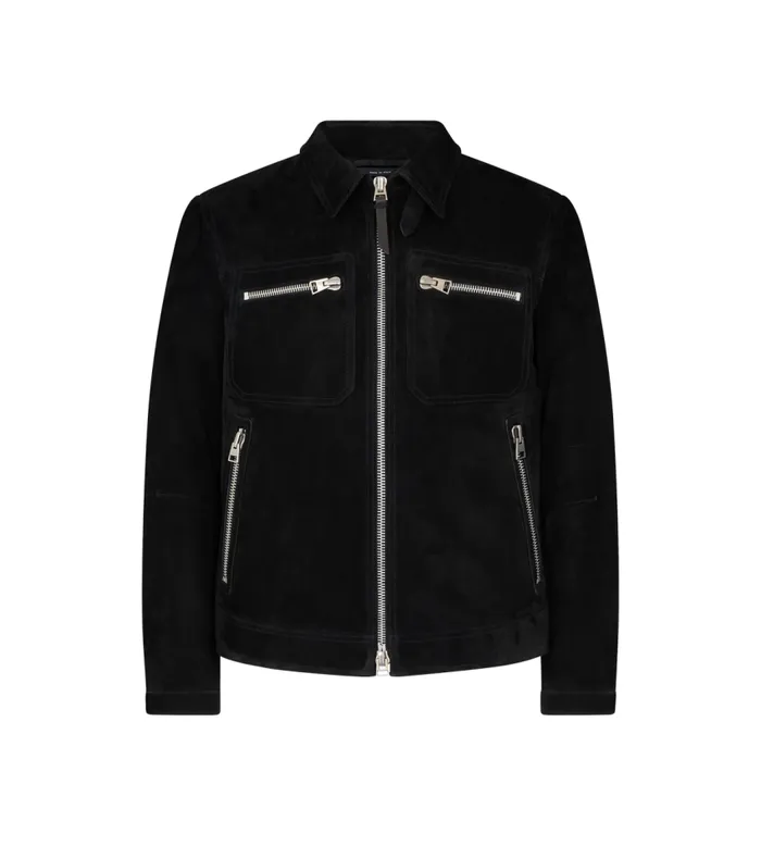 TOM FORD Outerwear Men SOFT SUEDE ZIP BLOUSON Black