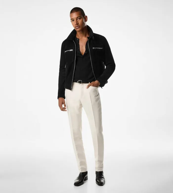 TOM FORD Outerwear Men SOFT SUEDE ZIP BLOUSON Black TOM FORD Outerwear Men SOFT SUEDE ZIP BLOUSON Black