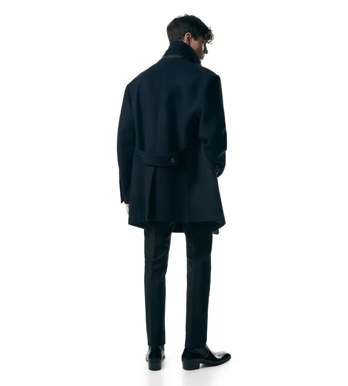 TOM FORD Outerwear Men WOOL FELT OFFICER PEACOAT Dark Blue TOM FORD Outerwear Men WOOL FELT OFFICER PEACOAT Dark Blue