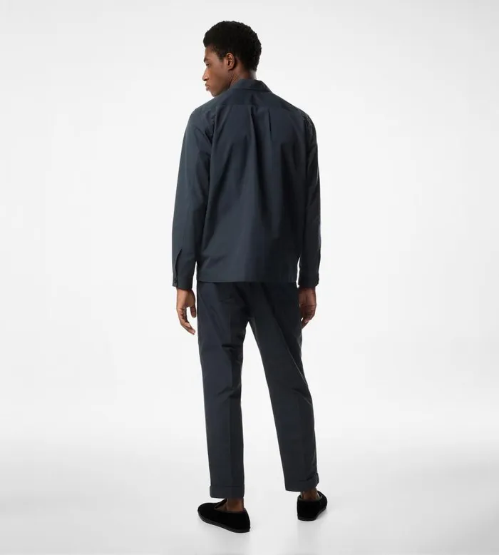 TOM FORD Shirts Men BRUSHED COTTON SILK PAJAMA SHIRT Ink Blue TOM FORD Shirts Men BRUSHED COTTON SILK PAJAMA SHIRT Ink Blue