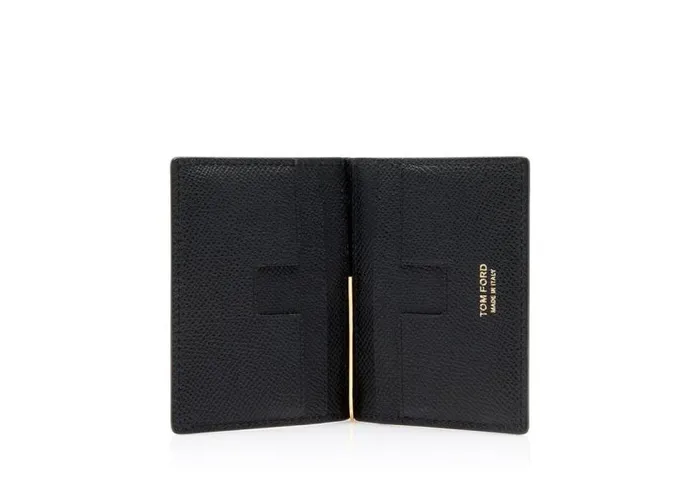 TOM FORD Small Leather Goods Men SMALL GRAIN LEATHER FOLDING MONEY CLIP CARDHOLDER Black TOM FORD Small Leather Goods Men SMALL GRAIN LEATHER FOLDING MONEY CLIP CARDHOLDER Black