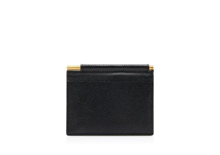 TOM FORD Small Leather Goods Men SMALL GRAIN LEATHER FOLDING MONEY CLIP CARDHOLDER Black TOM FORD Small Leather Goods Men SMALL GRAIN LEATHER FOLDING MONEY CLIP CARDHOLDER Black