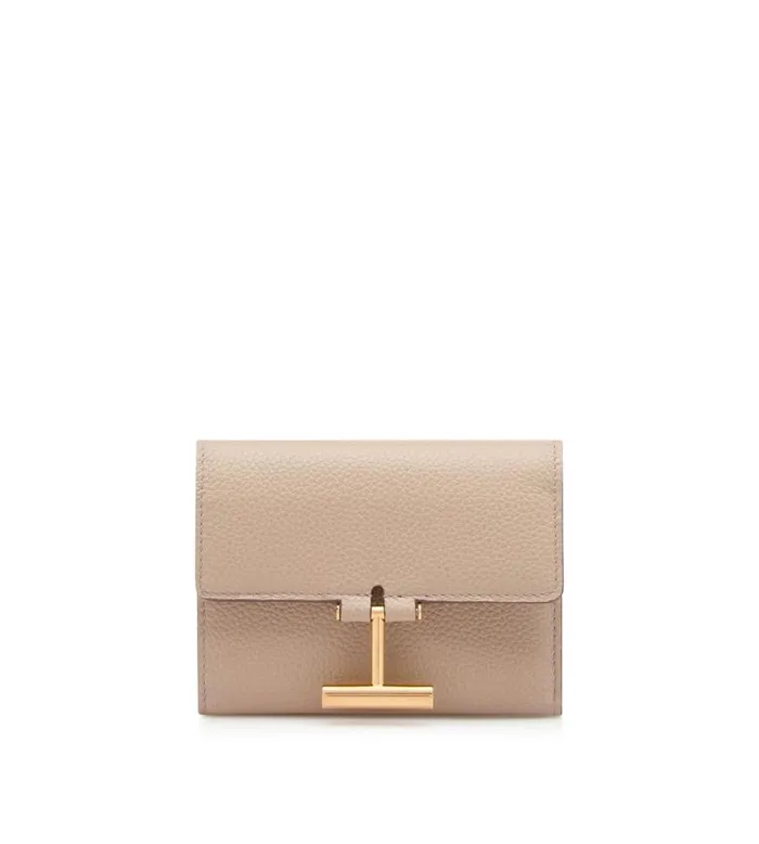 TOM FORD Small Leather Goods Women GRAIN LEATHER TARA COMPACT WALLET