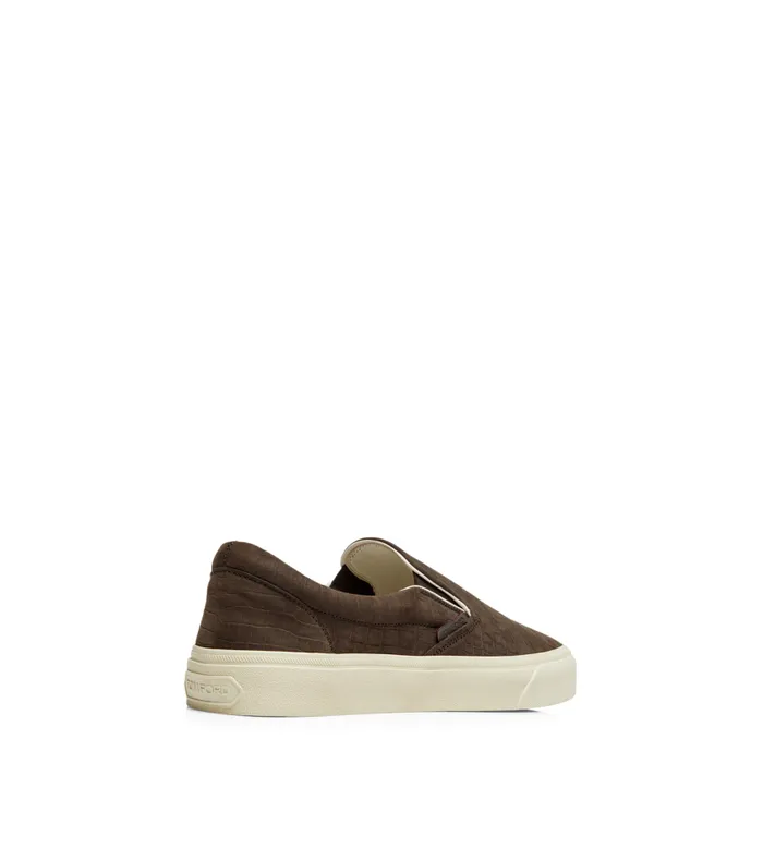 TOM FORD Sneakers Men STAMPED CROC NUBUCK JUDE SLIP ON SNEAKER Fango Cream TOM FORD Sneakers Men STAMPED CROC NUBUCK JUDE SLIP ON SNEAKER Fango Cream