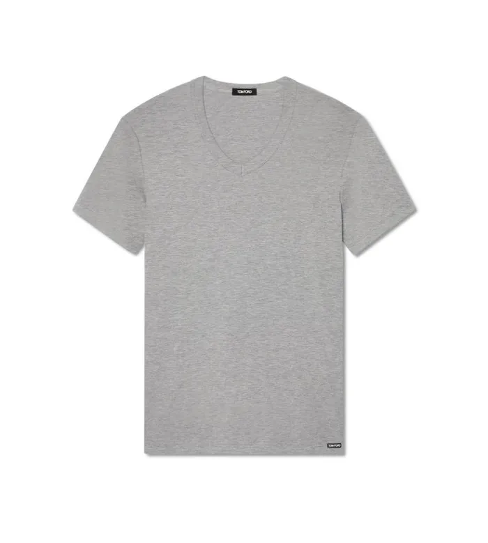 TOM FORD TShirts Men COTTON VNECK TSHIRT Grey