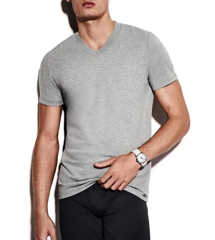 TOM FORD TShirts Men COTTON VNECK TSHIRT Grey