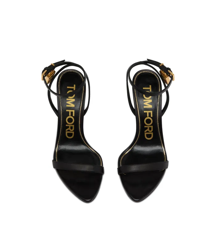 TOM FORD The Padlock Women SHINY LEATHER PADLOCK POINTY NAKED SANDAL 85MM Black TOM FORD The Padlock Women SHINY LEATHER PADLOCK POINTY NAKED SANDAL 85MM Black