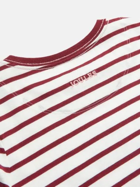Tops and TShirts Girls Joules Berry Red Stripe Artwork TShirt
