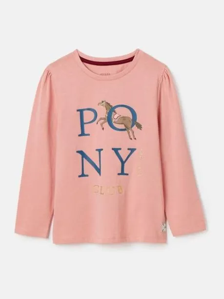 Tops and TShirts Girls Joules Pink Horse Artwork Tshirt