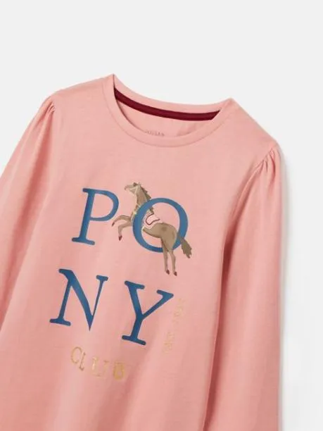 Tops and TShirts Girls Joules Pink Horse Artwork Tshirt