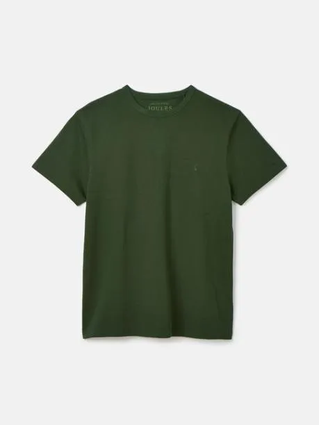 Tops and TShirts Men Joules Dark Green Heavyweight Jersey 100 Cotton Crew Neck TShirt