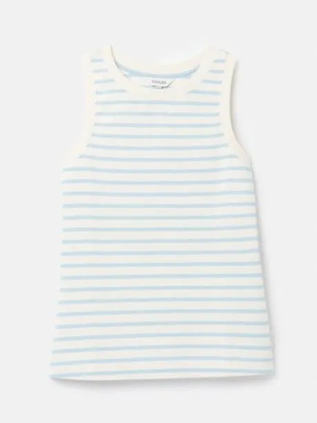 Tops and TShirts Women Joules Cream and Blue Striped Jersey Vest