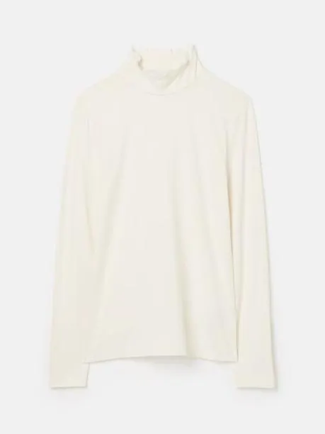 Tops and TShirts Women Joules Cream Long Sleeve High Neck Jersey Top