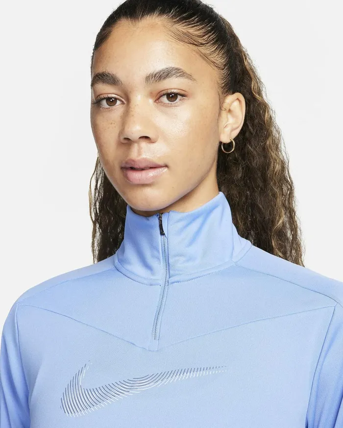 Tops And TShirts Women Nike DriFIT Swoosh Polardiffused Blue