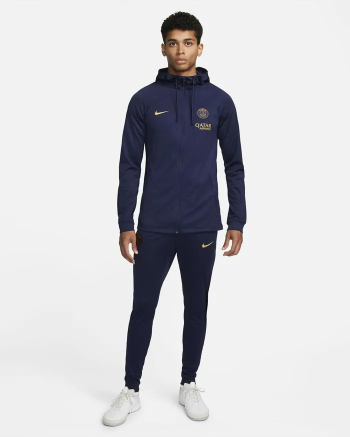Tracksuits Men Nike Paris SaintGermain Strike Blackened Blueblackened Blueblackened Bluegold Suede