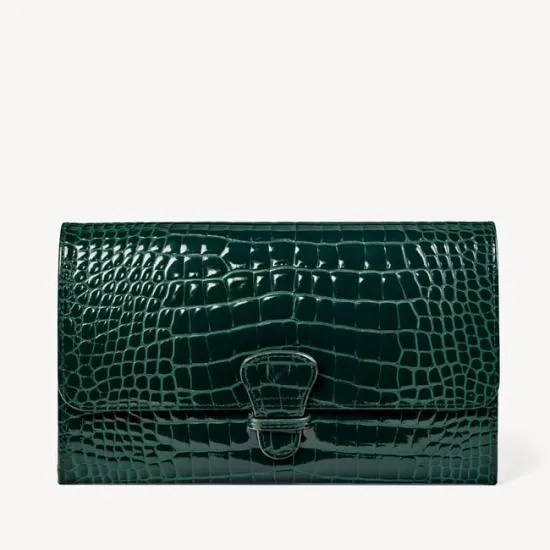 Travel Wallet With Removable Inserts Evergreen Patent Croc Women Aspinal Of London Travel Wallets